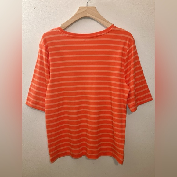 LOFT women’s ribbed Orange stripe Tshirt XL - Picture 4 of 9